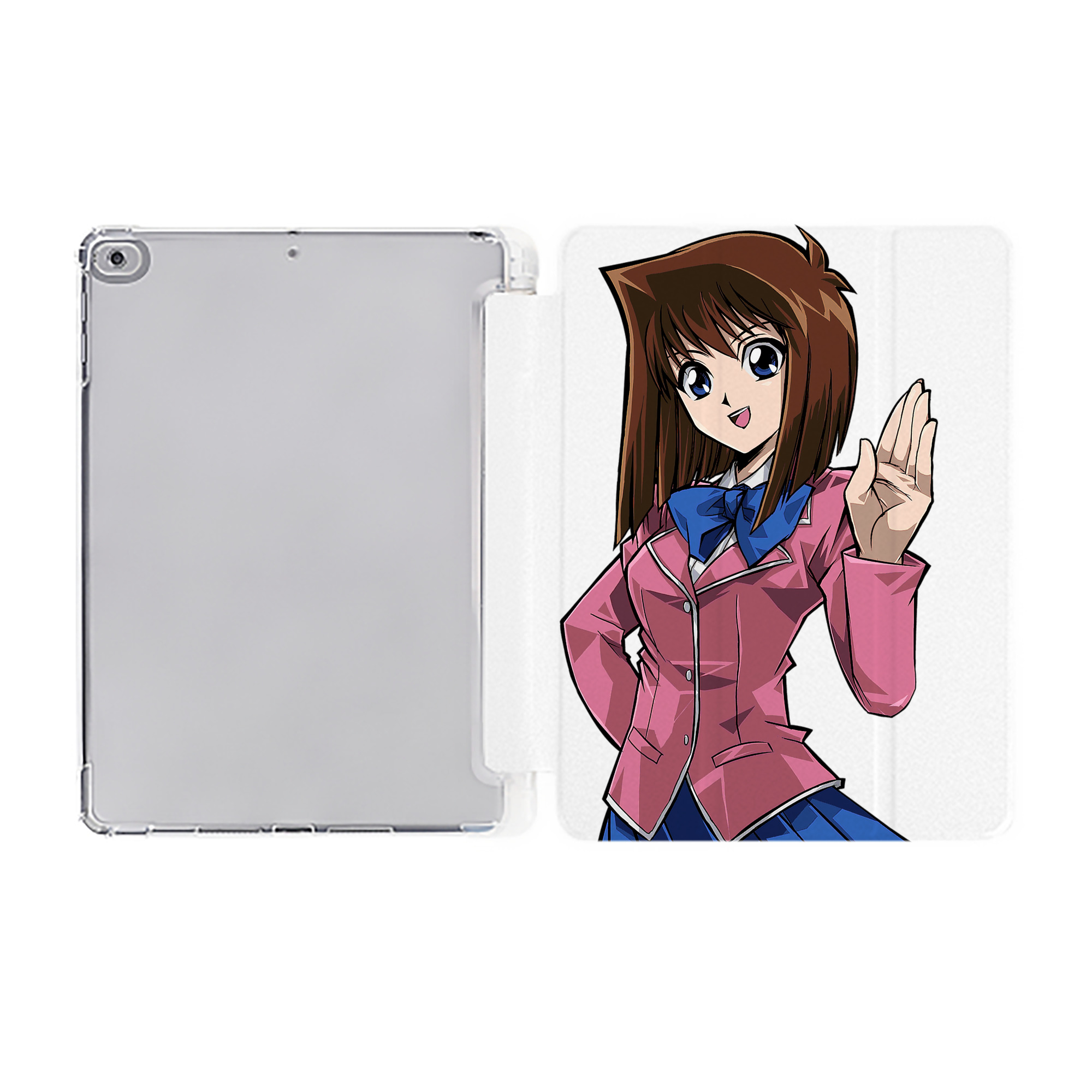 （画像用） 遊☆戯☆王 Yu-Gi-Oh! IPad ケース ペン収納付き 三つ折りスタンド PUレザー×シリコン 対応機種9.5/10.5/10.9インチ